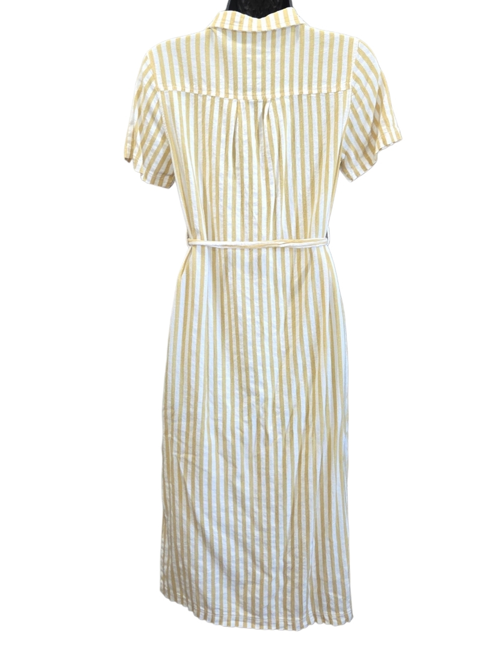 entro Cream and Beige Striped Button-Front Midi Dress Size S - Picture 4 of 5